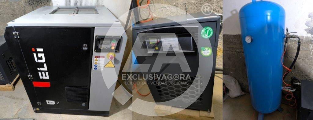 Fotografia de imóvel: Compressor ELGI 10 HP, Secador e Reservatório