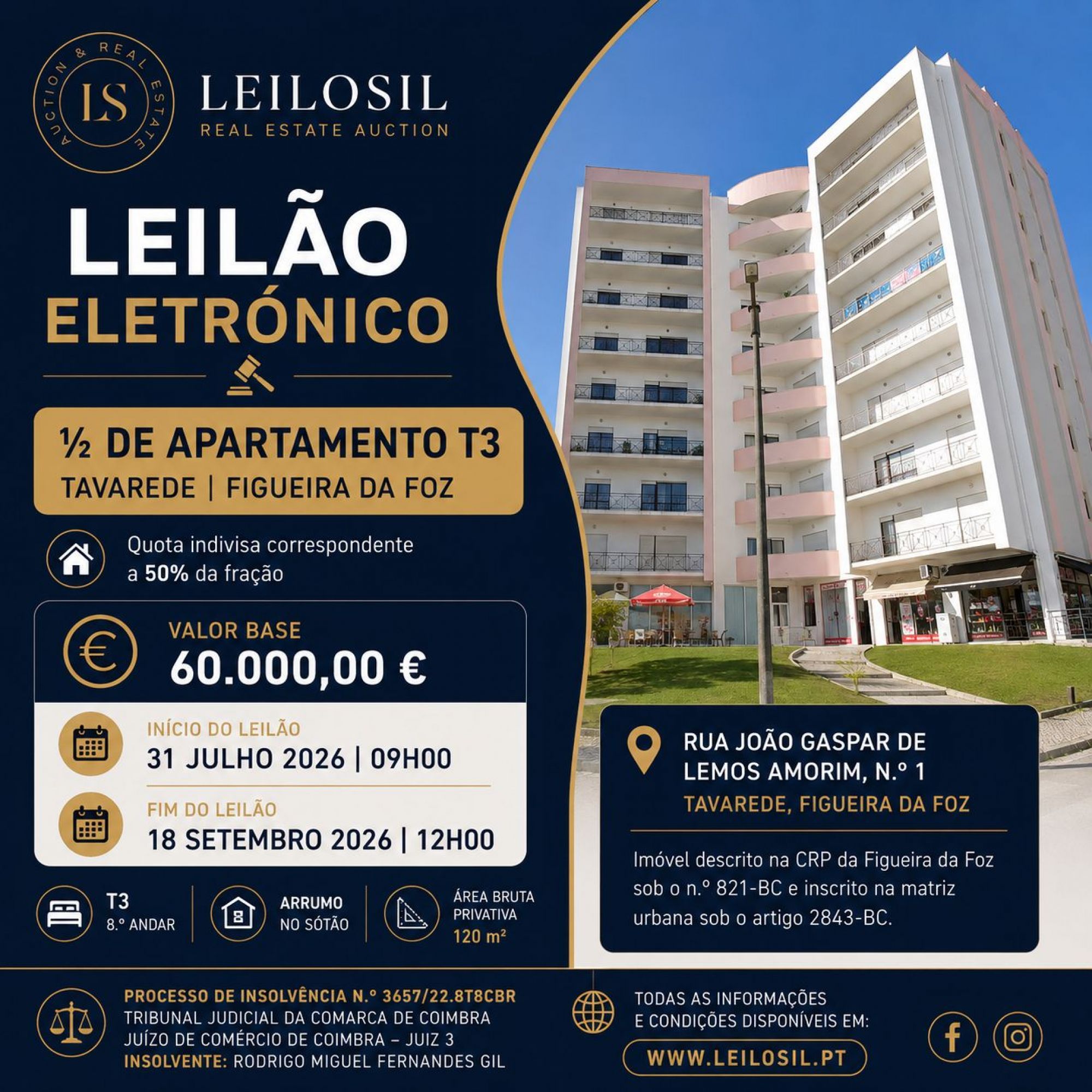 1/2 Apartamento T3 | Figueira da Foz