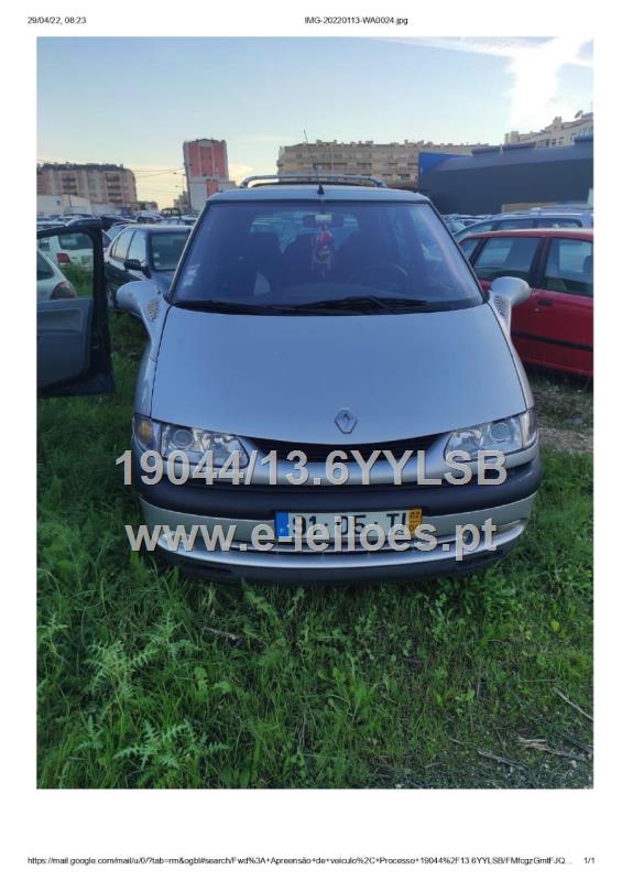 Veículo ligeiro de passageiros, matrícula 91-05-TI, Renault Space, cor cinza