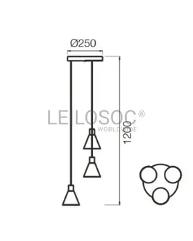 Fotografia 3 de 4: Candeeiro de Suspensão JanaTech 3X5W 9060 A-3 COPPER