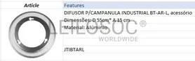 Fotografia 7 de 8: Difusores P/Campanula Industrial BT-AR-L
